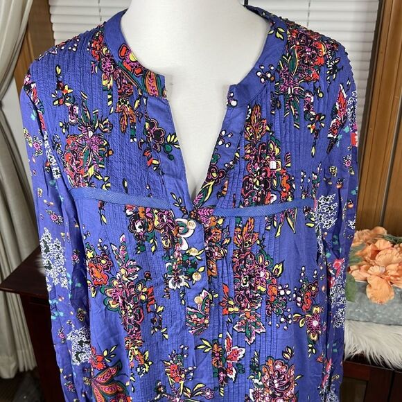 Anthropologie Blue Floral Mini Dress - Picture 4 of 10